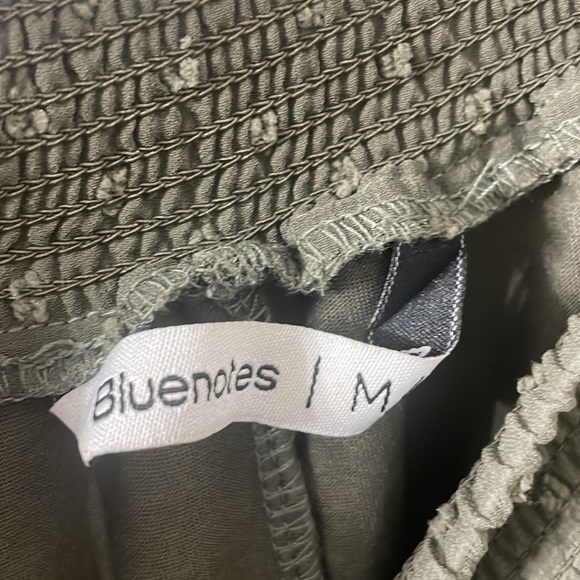 Sheer Off Shoulder Olive Green 3/4 Sleeve Top from BLUENOTES - Picture 3 of 3